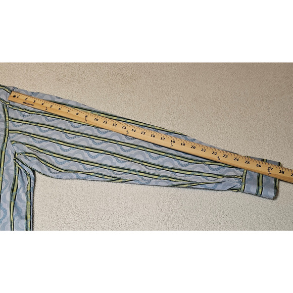 Robert Graham Men’s XL Button Front Shirt Blue Green Stripe Flipp Cuffs - Picture 11 of 11